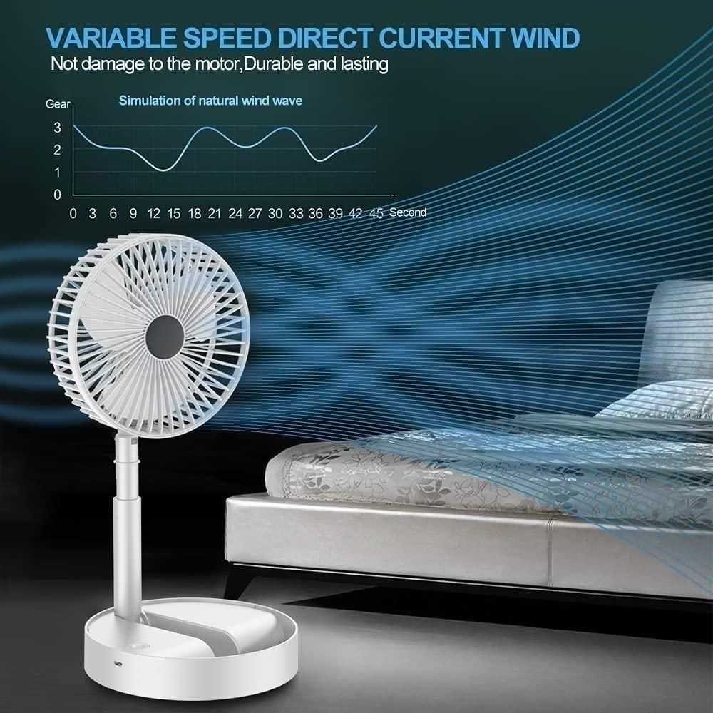 Adjustable Height Telescopic Rechargeable fan
